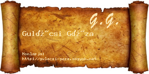 Gulácsi Géza névjegykártya