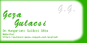 geza gulacsi business card